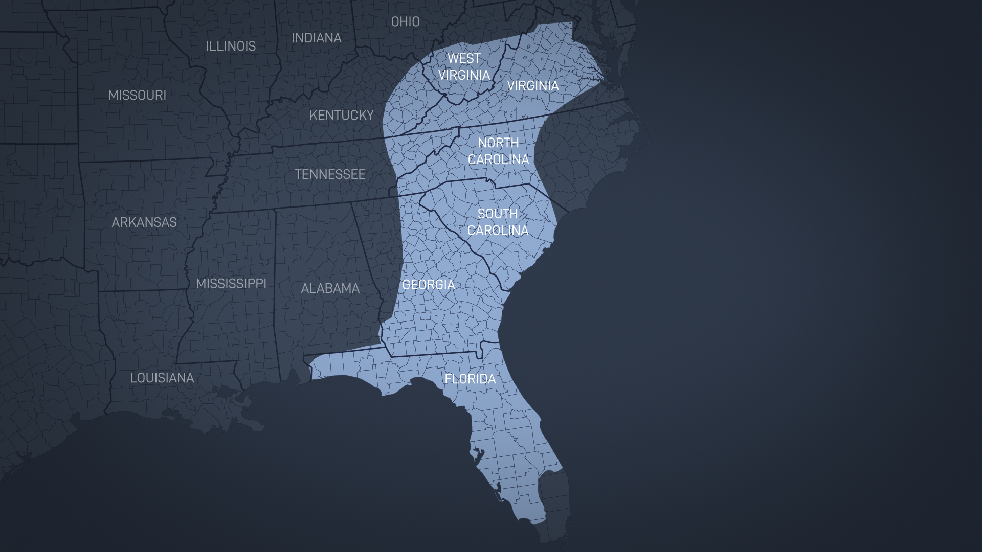 Mapa Helene e Milton