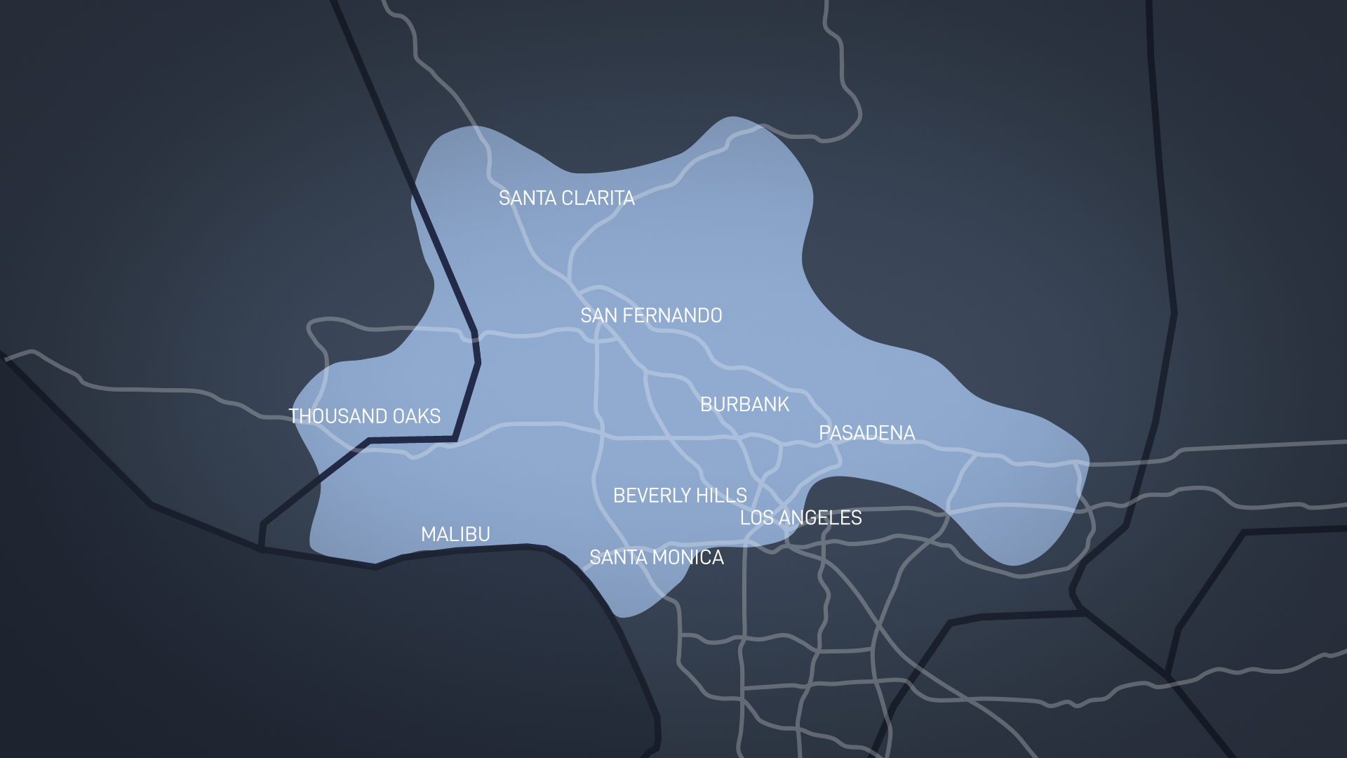 Mapa požáru v Los Angeles