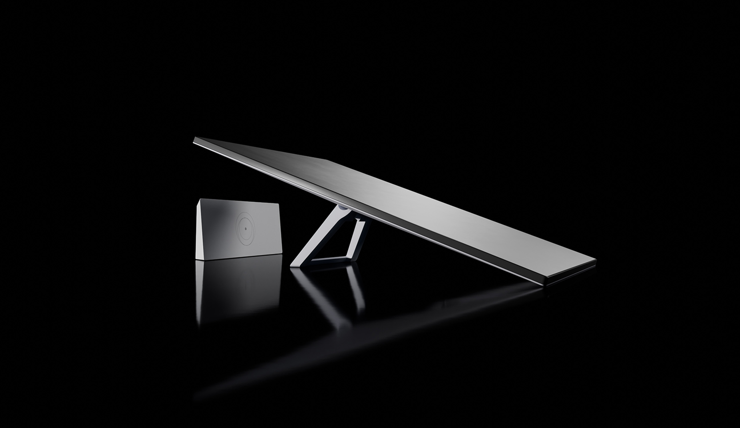 Modern Starlink flat panel antenna and equipment